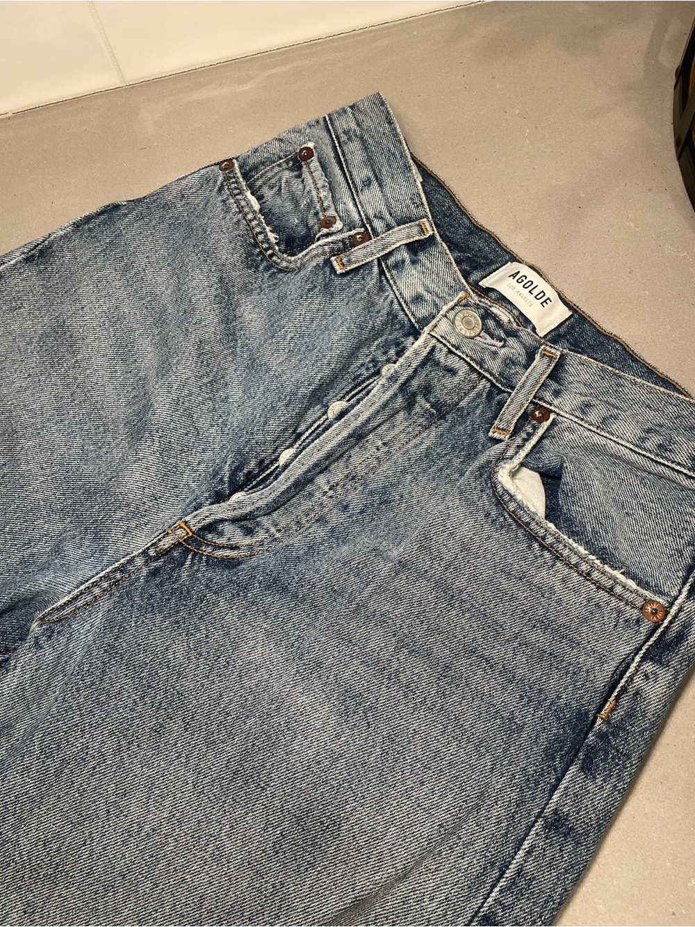 Agolde Light Blue Vintage Wash High-Rise Jeans